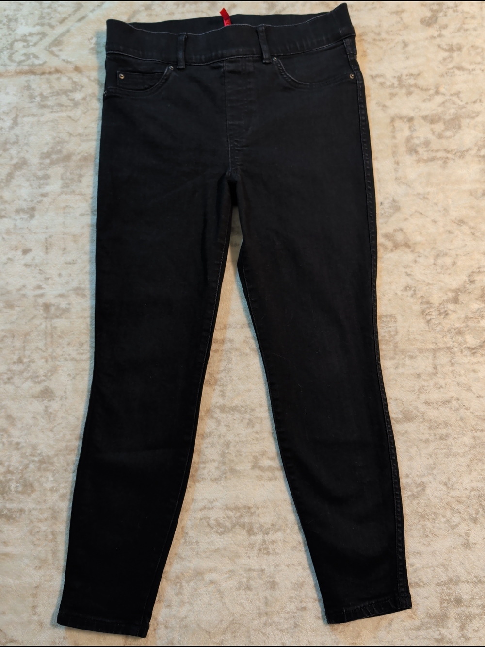 SPANX Black Ankle Skinny Jeans with High Waist Medium Black